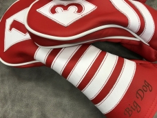 Bulls Eye Red with Pure White accents
Pattern is champion stripe style