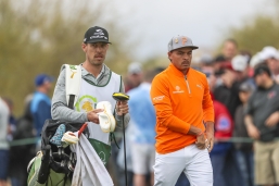 PGA tour professional Rickie Fowler in final round while capturing 2019 Waste Management Phoenix Open.
Limited Edition Headcover available by CRU Golf & PUMA Golf